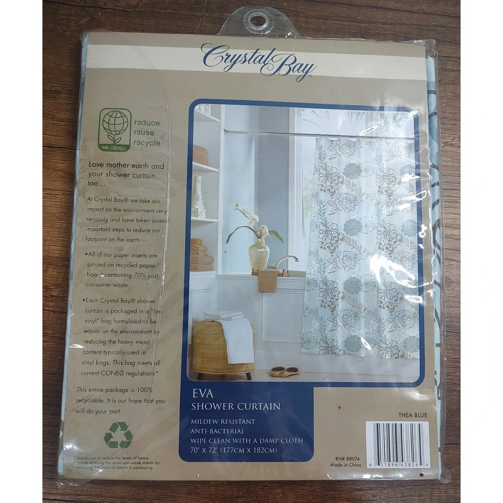 Crystal Bay Eva Shower Curtain Thea Blue 70x72